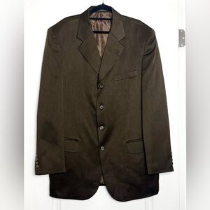 Vanetti Men's Sport Coat Blazer Jacket Size 42L 44” Chest Brown Single Breasted